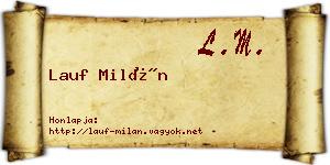 Lauf Milán névjegykártya