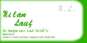 milan lauf business card